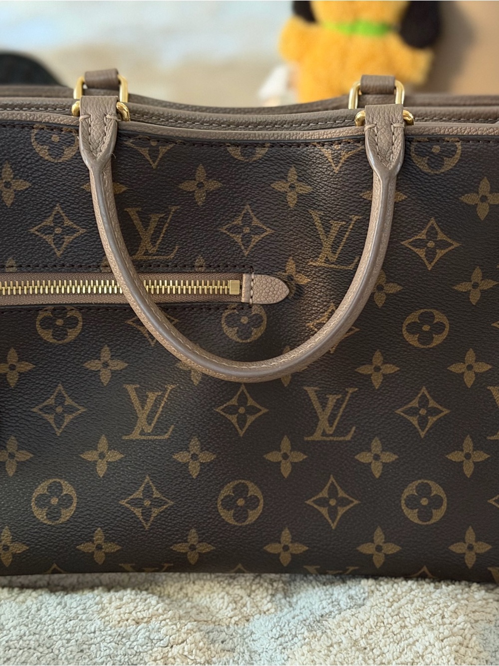 Louis Vuitton Monogram Canvas Brown Tote with Gold Hardware